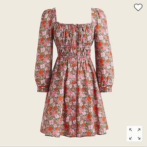 J Crew Cinched-waist organic cotton dress in Liberty® Meadow Song floral